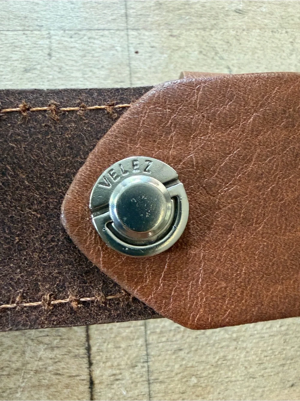 VELEZ Ladies Brown Leather Belt with Silver Eyelets Size M NWOT’s